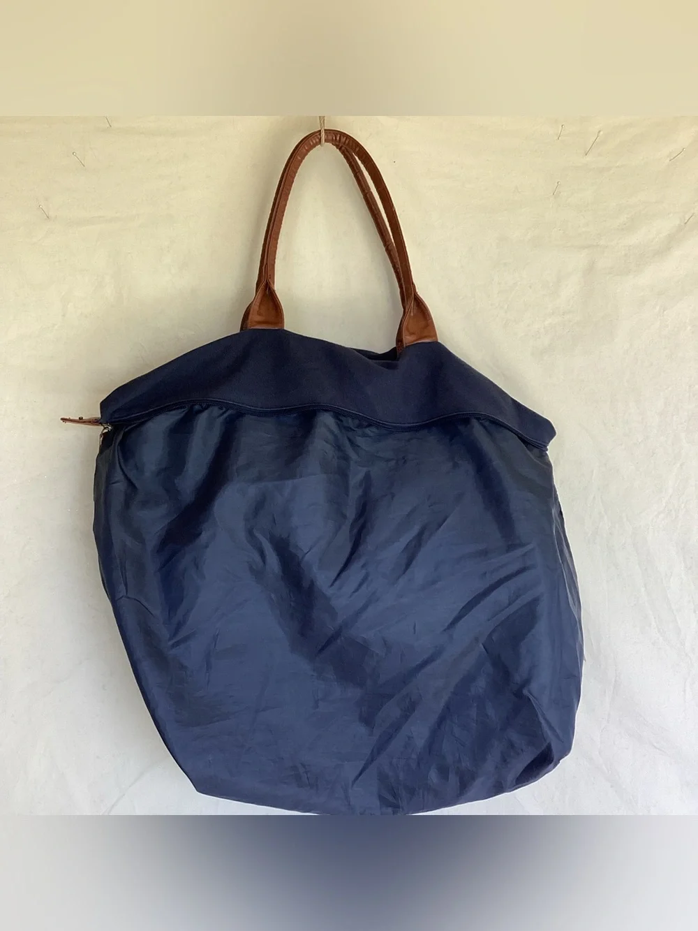 Polo by Ralph Lauren Navy Canvas Duffel with Brown Leather Trim